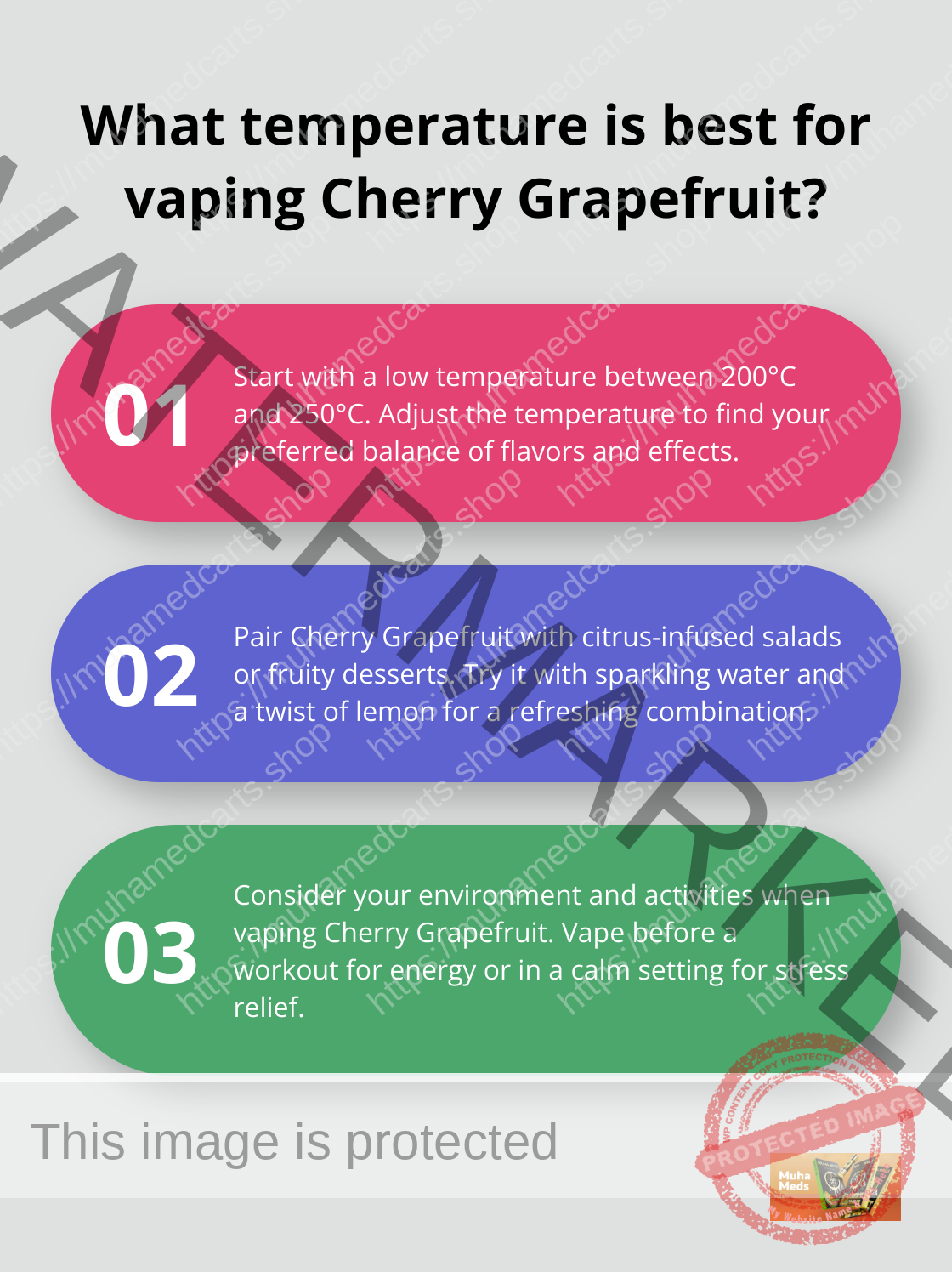 Infographic: What temperature is best for vaping Cherry Grapefruit? - muha meds cherry grapefruit