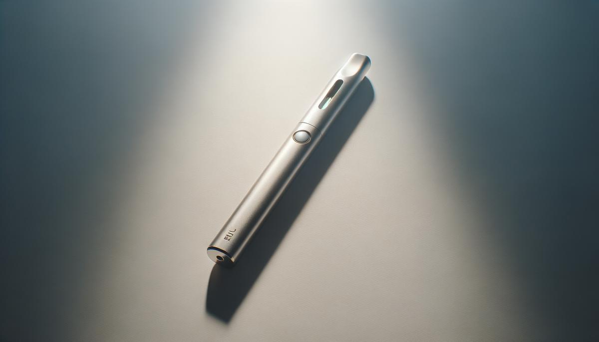 A close-up photo of a Muha Meds disposable vape pen on a clean white surface